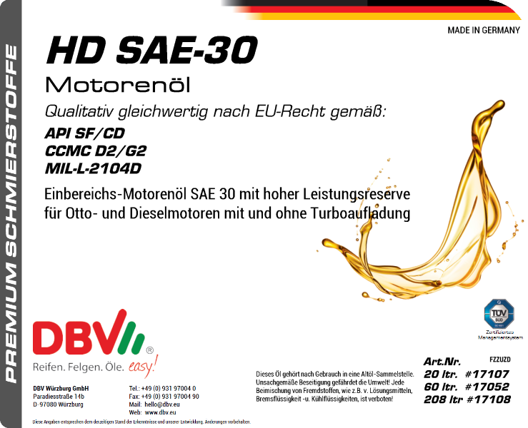 30 SAE HD
