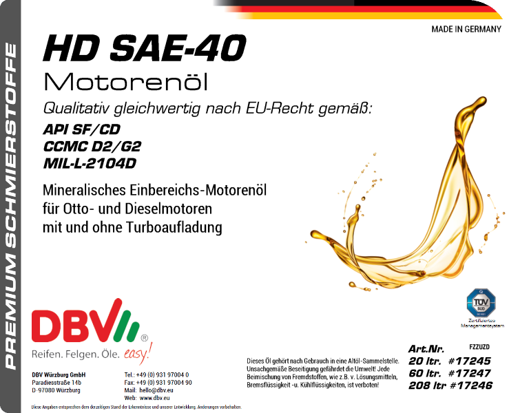 40 SAE HD