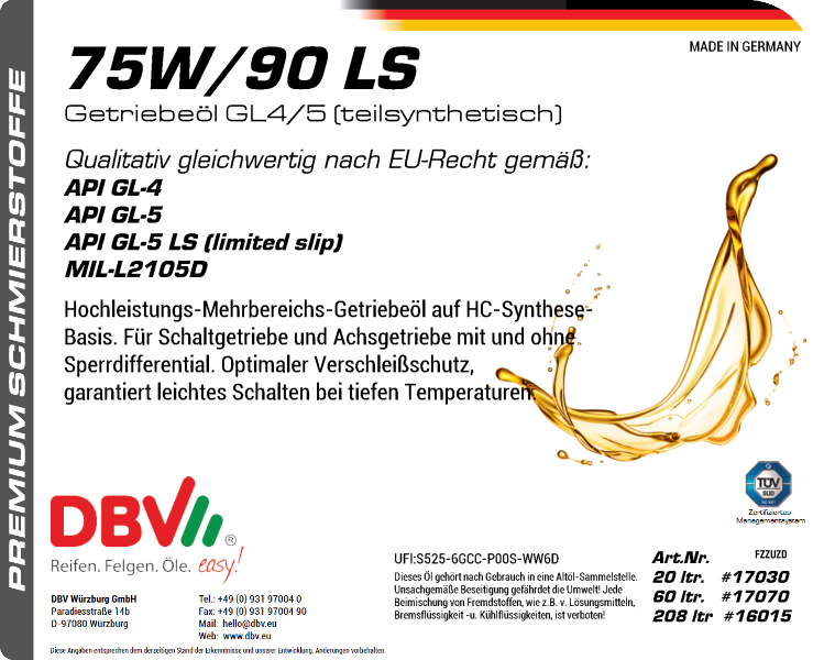 75W-90 LS GL4/5 (TEILSYNTHETISCH)