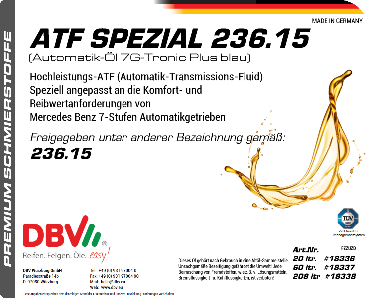ATF SPEZIAL 7G MB 236.15 (FARBE BLAU)