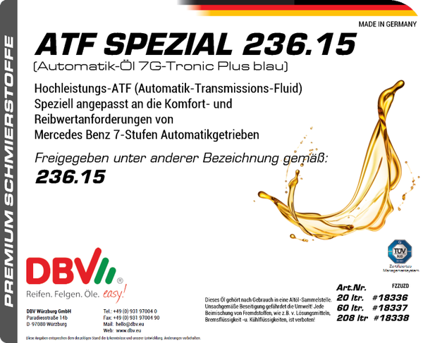 ATF SPEZIAL 7G MB 236.15 (FARBE BLAU)