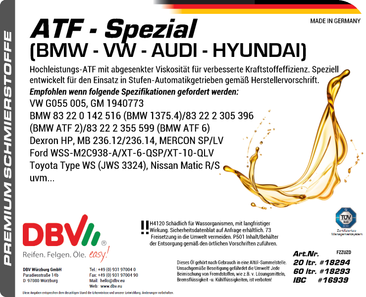 ATF SPEZIAL (VW G055 005 UVM.)