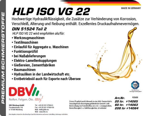 HLP ISO VG 22 HYDRAULIKÖL