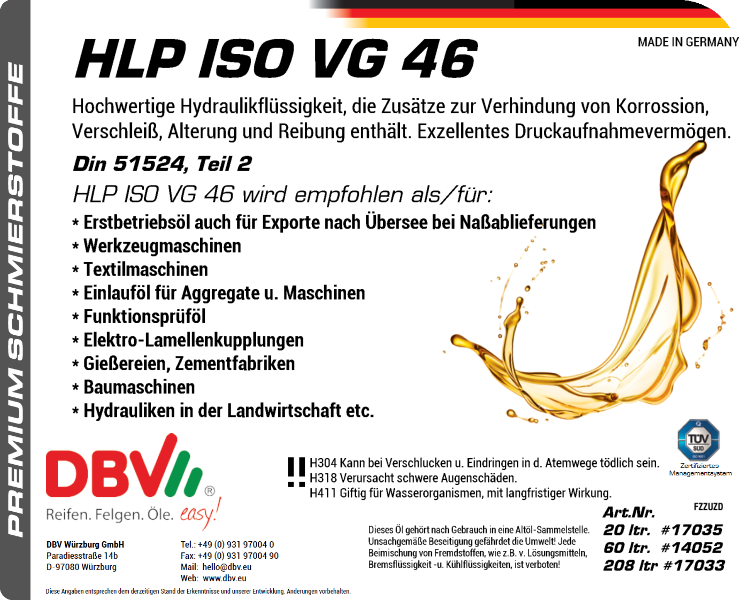 HLP ISO VG 46 HYDRAULIKÖL