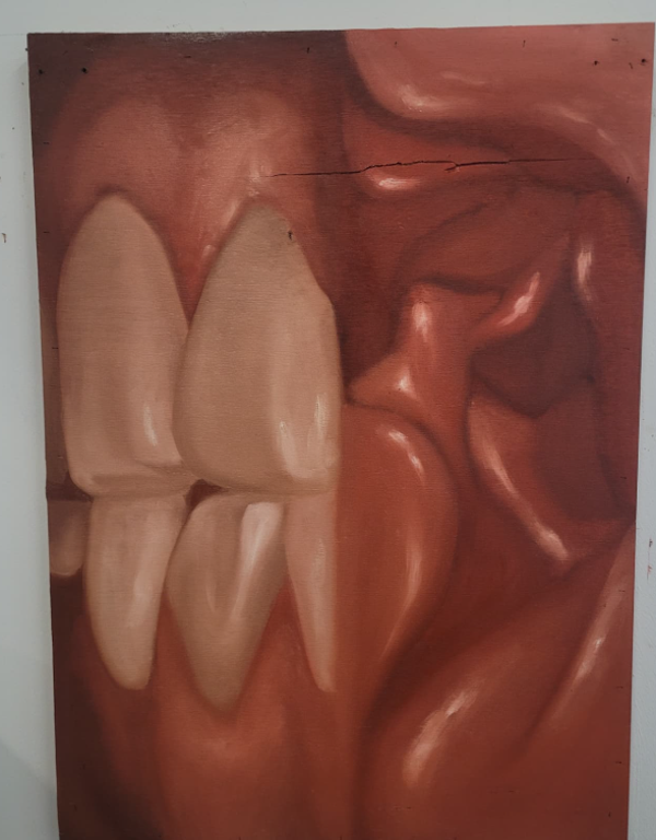 ''Fleshpit meets my Teeth'' original painting