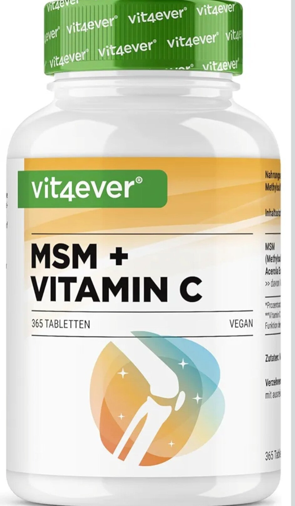 MSM 2000mg - 365 Comprimés - Avec Vitamine C Naturelle d'Acérola - Sans Additifs - 6 mois d'approvisionnement - Hautement Dosé - Vegan