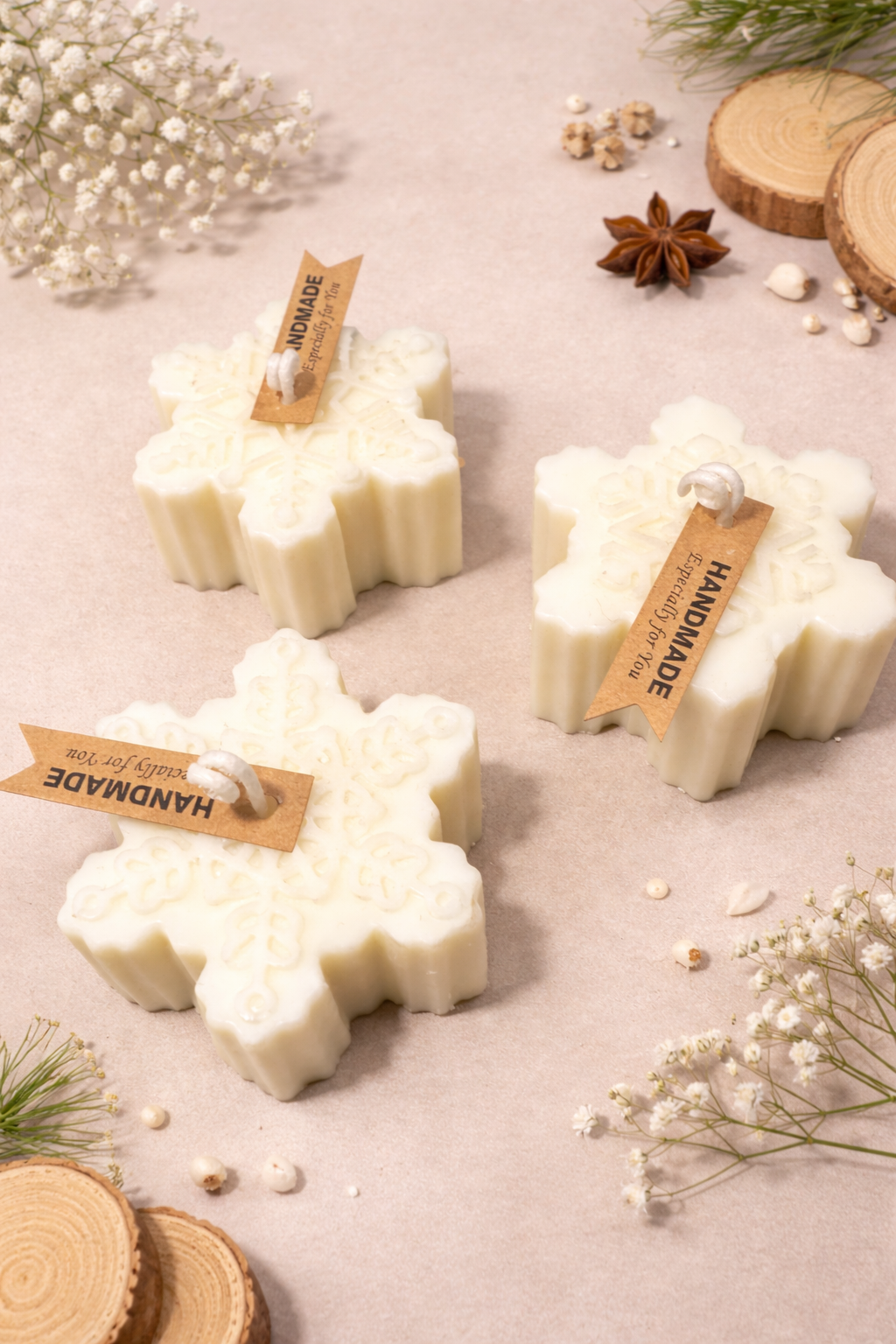 Schneeflocke Kerzen 3er Set