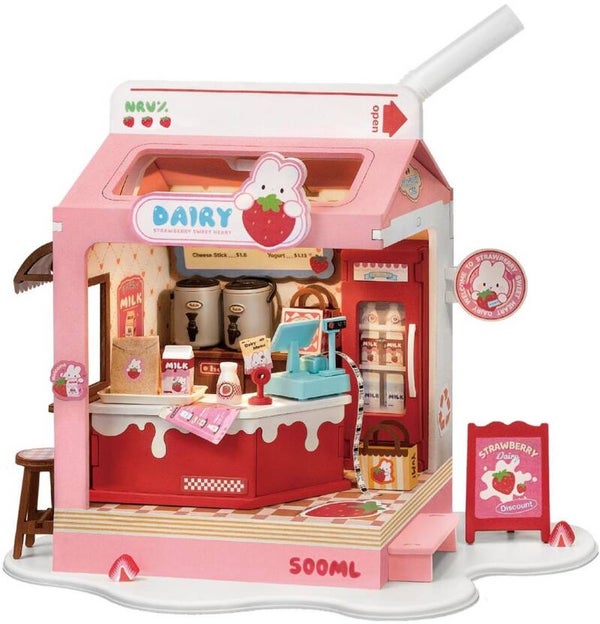 DS034 Robotime Strawberry Milk Box
