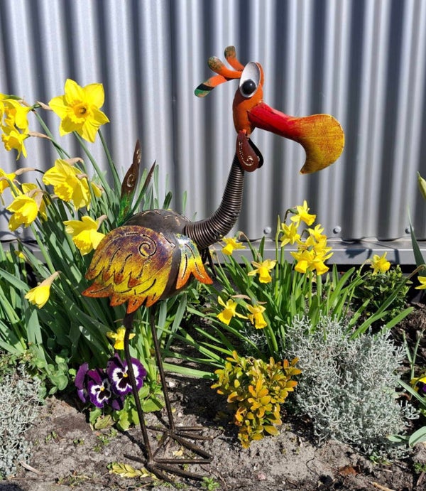 Vogel, Metaal, Tuinbeeld, Art Bizniz, BW24524, 33x16x58cm