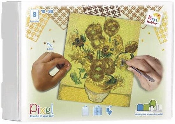 90290 pixelhobby zonnebloemen kit 9 basisplaten