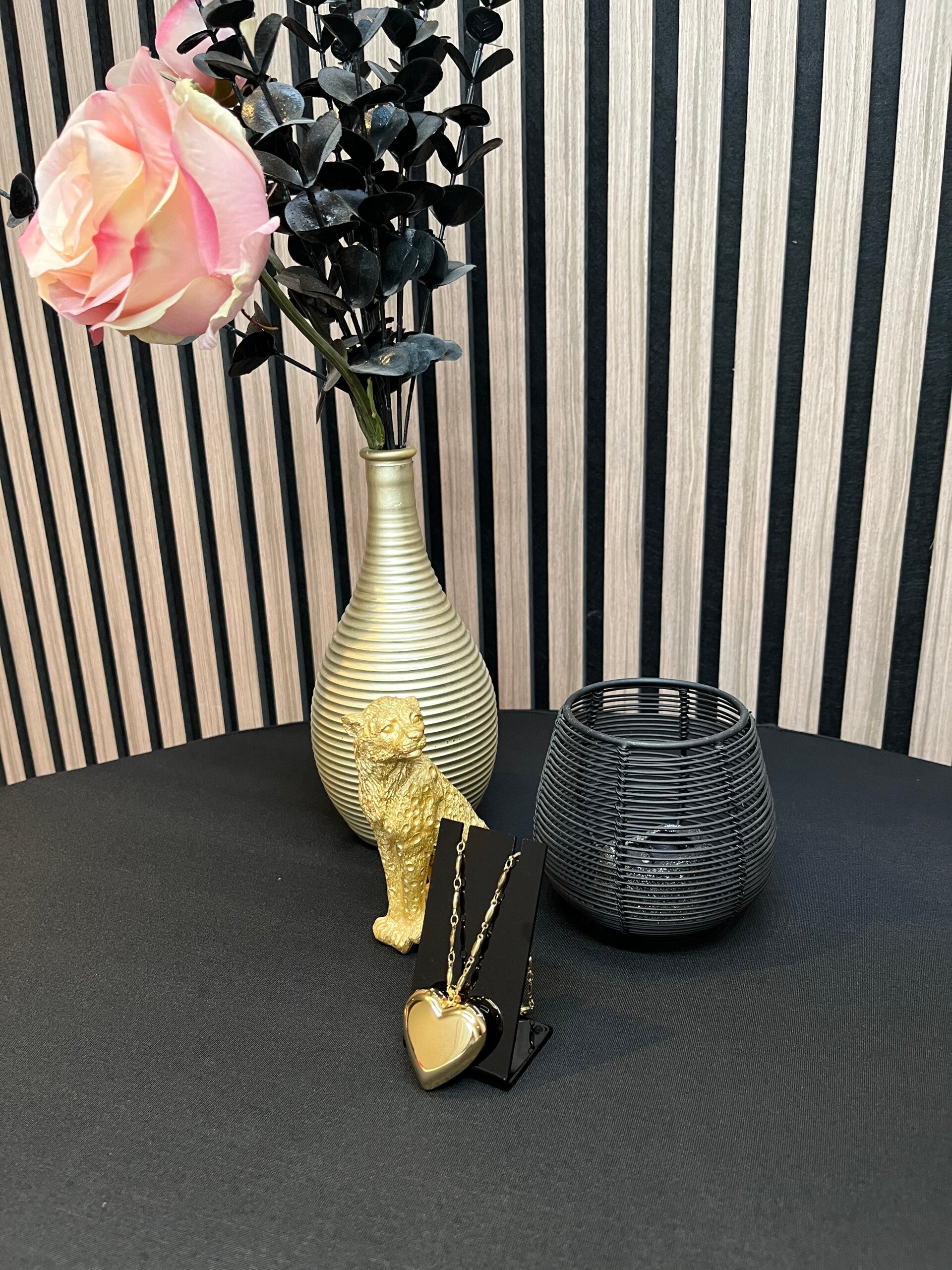 Lange ketting 80 cm met groot hart goud 083