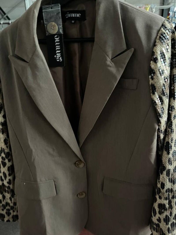 jas met tijger print mouwen maat m