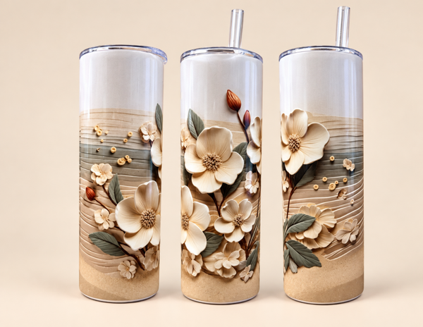 014 - Petites fleurs blanches effet 3d