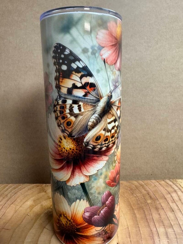 058  fleurs et papillon
