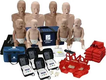 MCR Medical CPR Manikin/AED Training Kit, 4 Adult/4 Infant, Diversity Tone