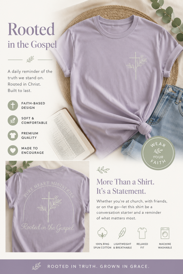 Rooted in the Gospel Tee - Purple
