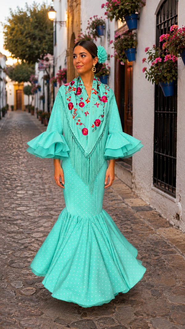 Mod. Gala volumen verde agua lunar blanco