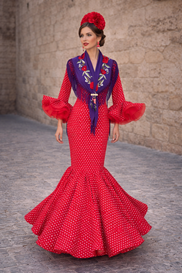 Gala Volumen Rojo lunar blanco