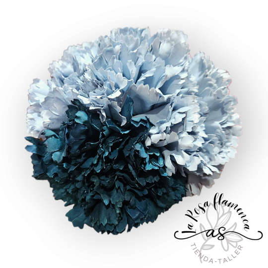 Ramillete claveles tonos azules