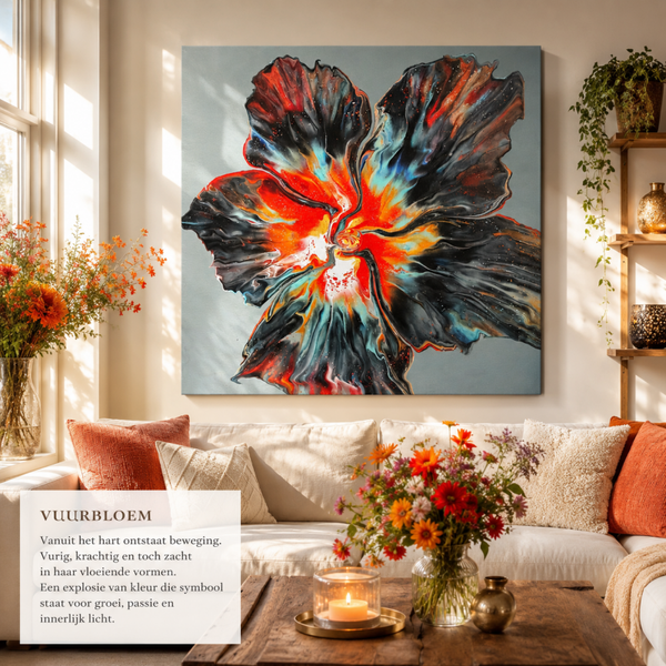 Dutch Flower Pour schilderij 50x50cm 3D
