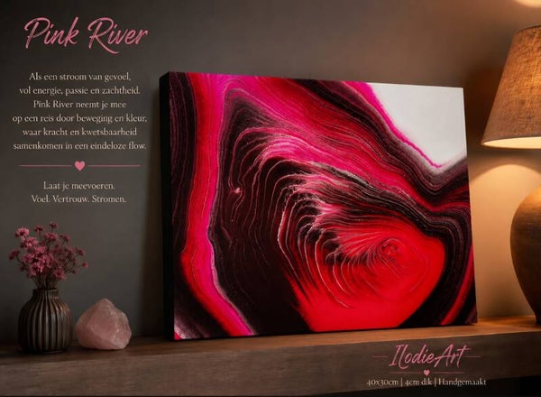 Pink River Ring Pour 30x40cn 3D
