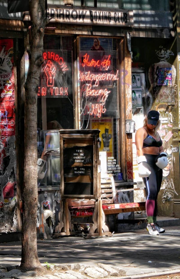 Boxing girl in East Village 50x77