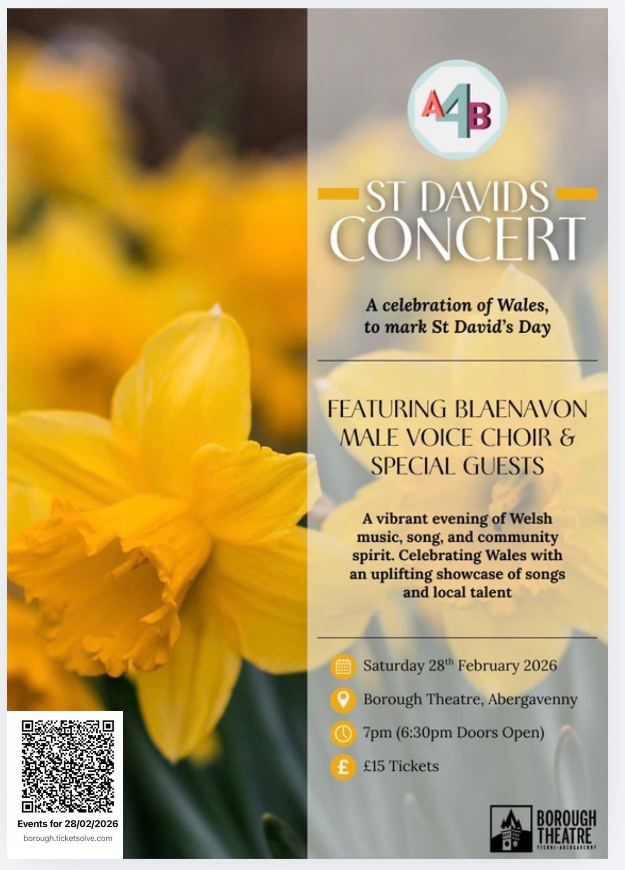 28/02/26 St Davids Day concert Borough Theatre Abergavenny 7-9PM
