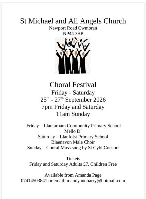 26th Sept 2026 7PM – St Michael’s Choral Festival