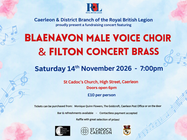 14th November 2026 7:30PM start  – RBL Caerleon