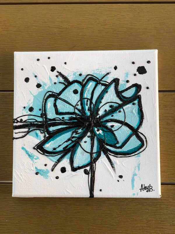 Quadro Tela Flower Light Blu TL05