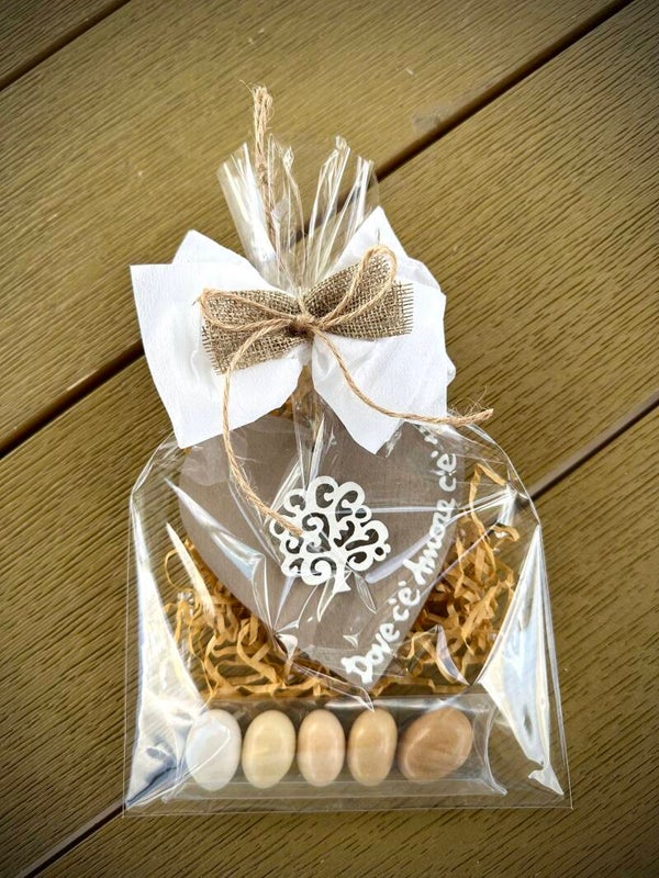 Segnaposto bomboniere Cuori di legno - cod. CL001