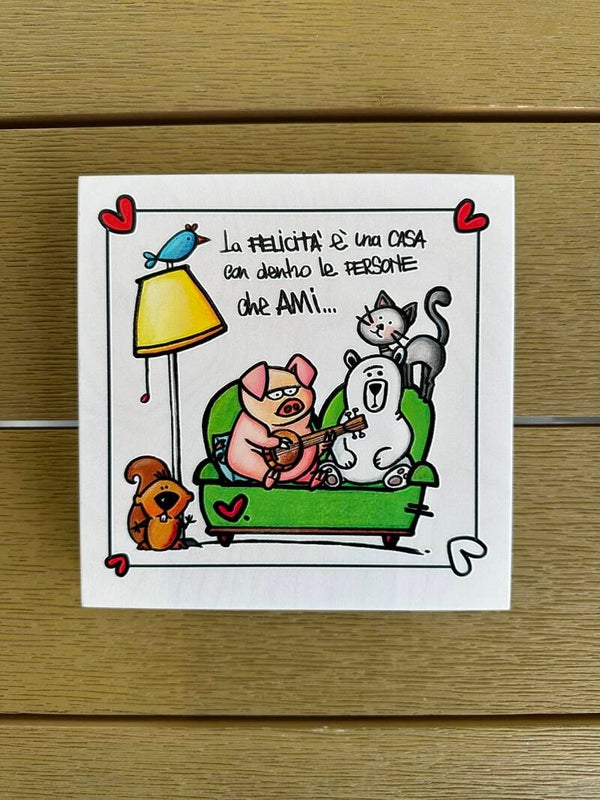 Quadrotto Dedica 17x17 - cod. 020 tg. L