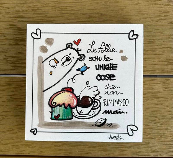 Quadrotto Dedica 12x12 - cod. 002 tg. S