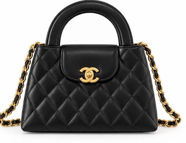 Zwarte leren mini bag