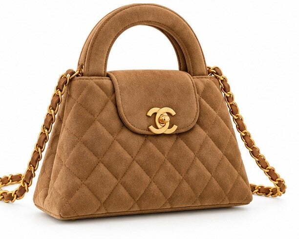 Bruine suède mini bag