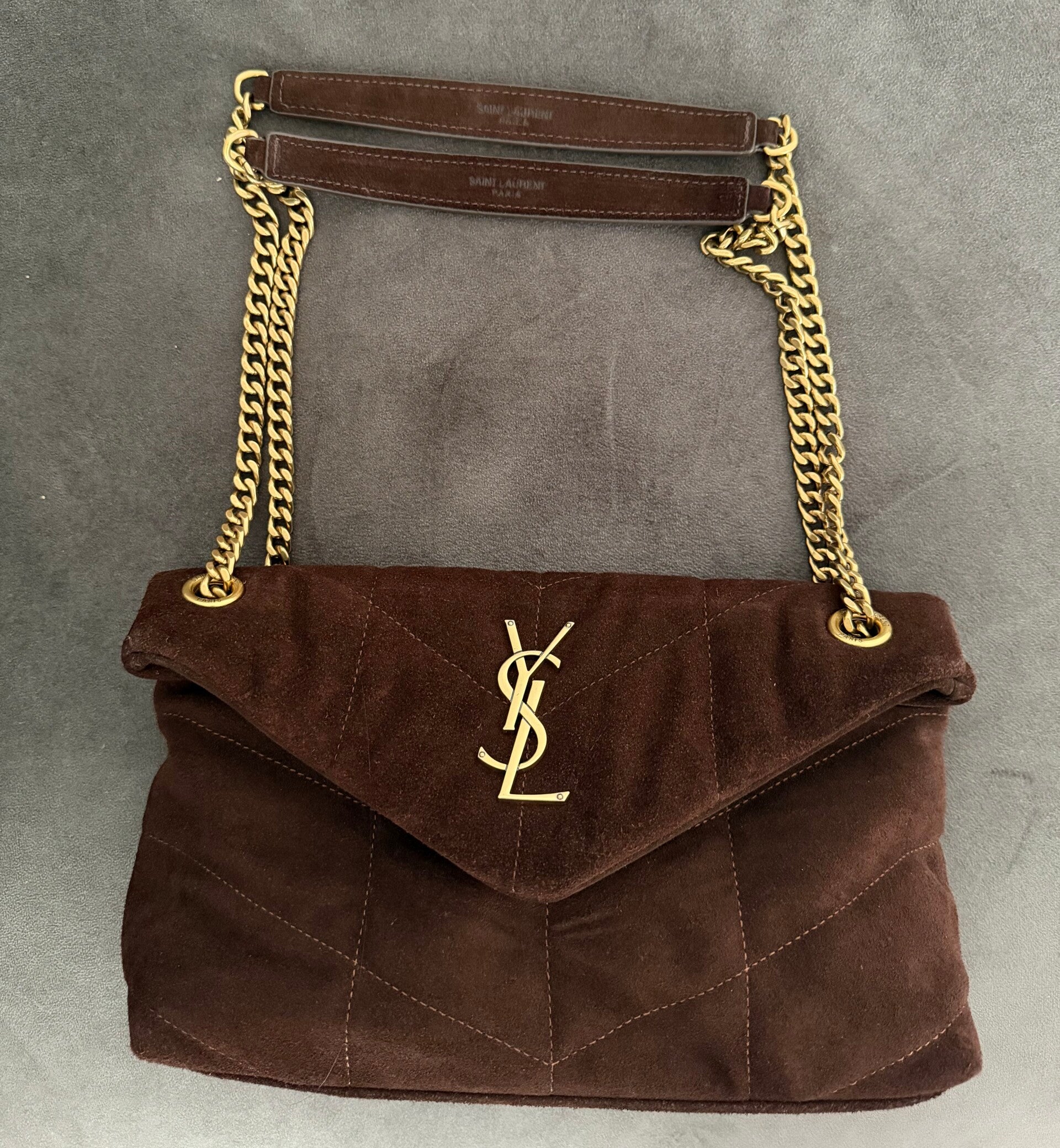 Chocolate Suede Chain Bag – Echt Leer