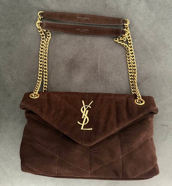 Chocolate Suede Chain Bag – Echt Leer