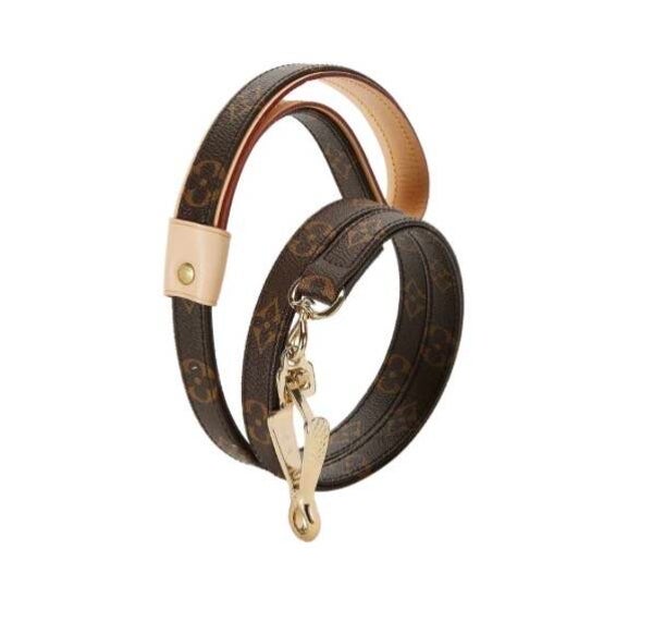 Luxe Leren Hondenlijn – Brown Monogram