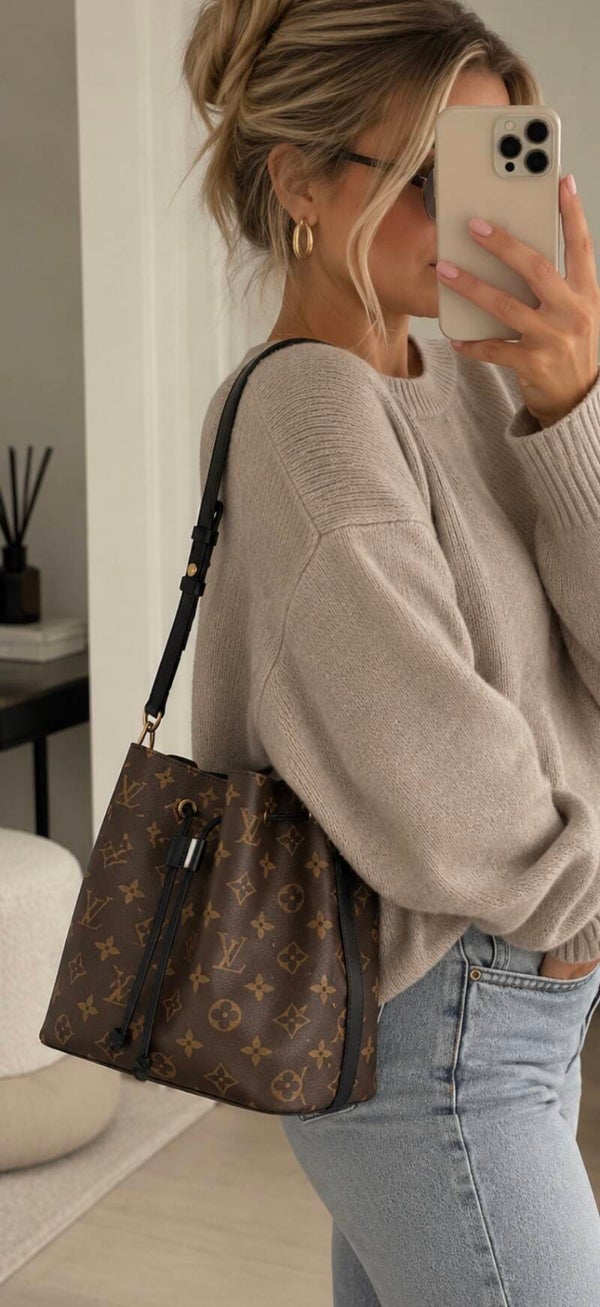 Monogram Bucket Bag Brown – Echt Leer