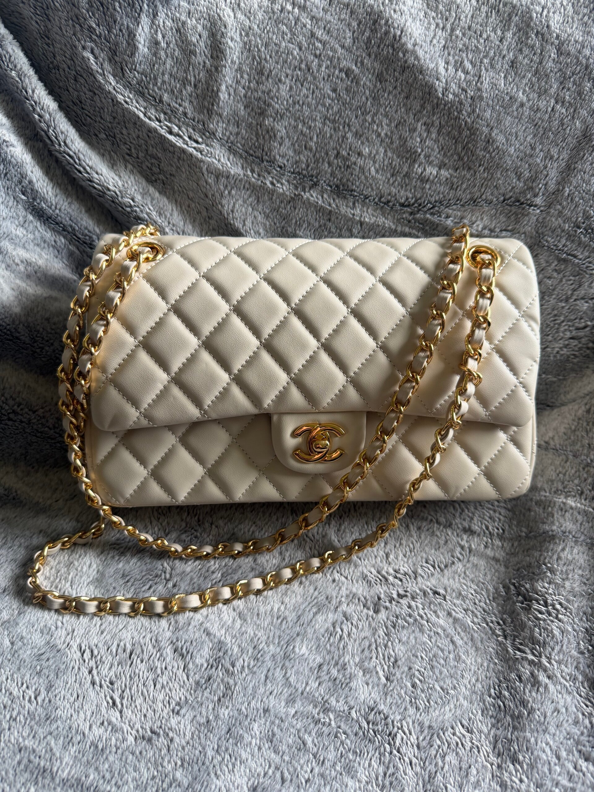 Classic Flap Style – Crème/Wit – Echt Leer