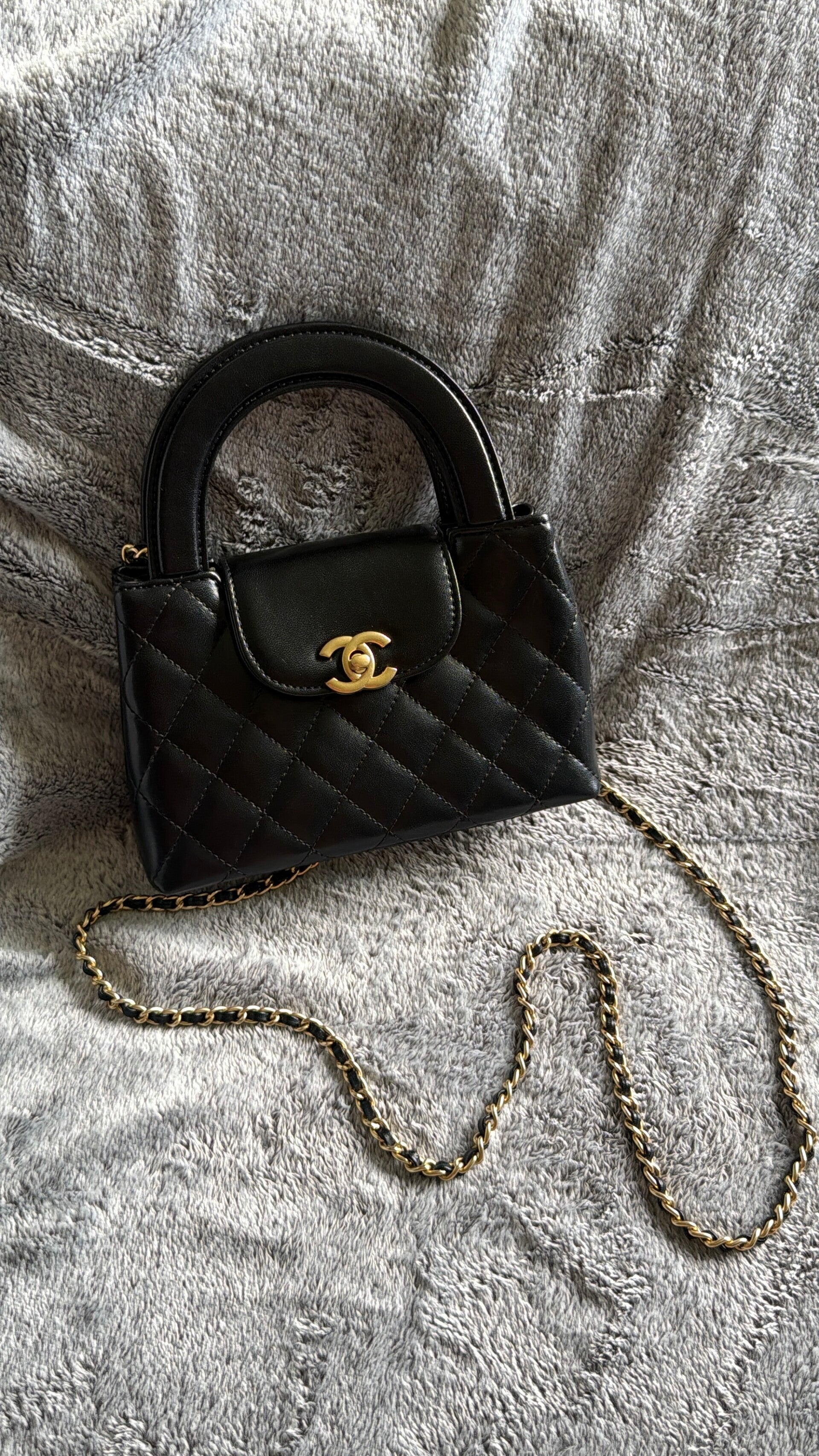 Zwarte leren mini bag