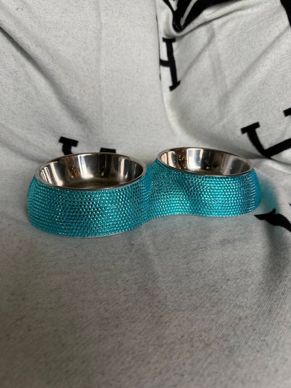 Dubbele Hondenvoerbak met Steentjes