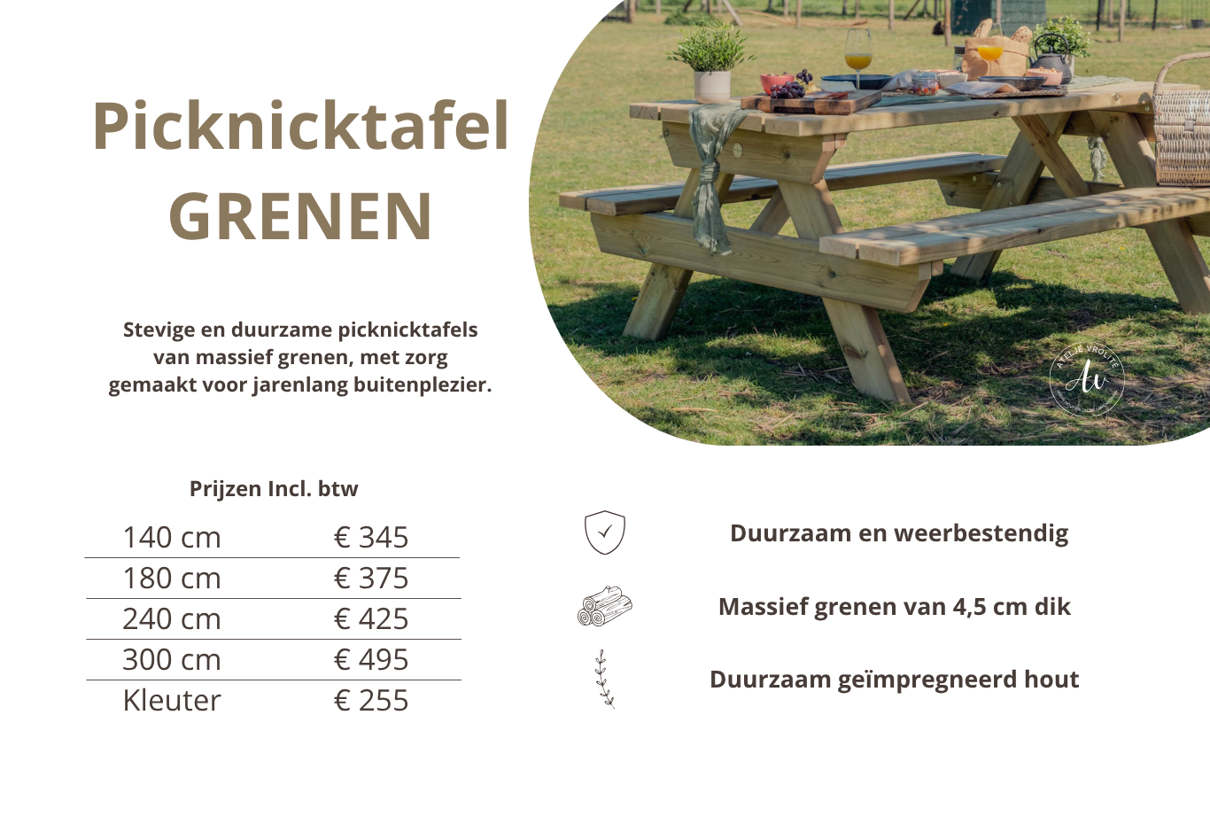 Picknicktafel Grenen