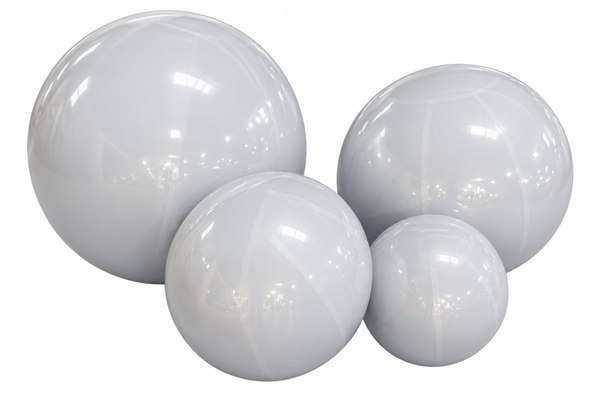 Opblaasbare spiegelballen parelmoer set van 4