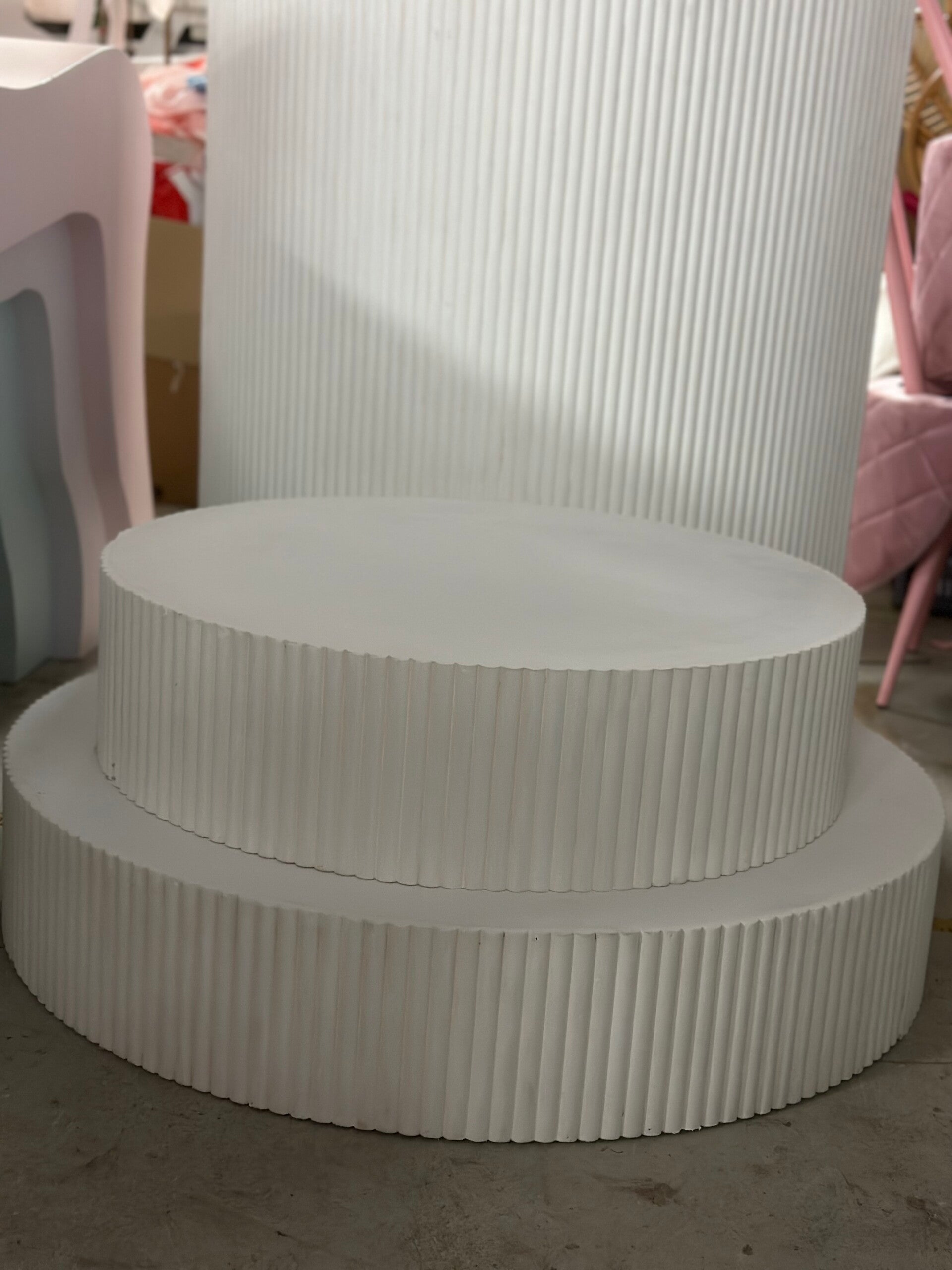 Ribbel podium rond 100x20