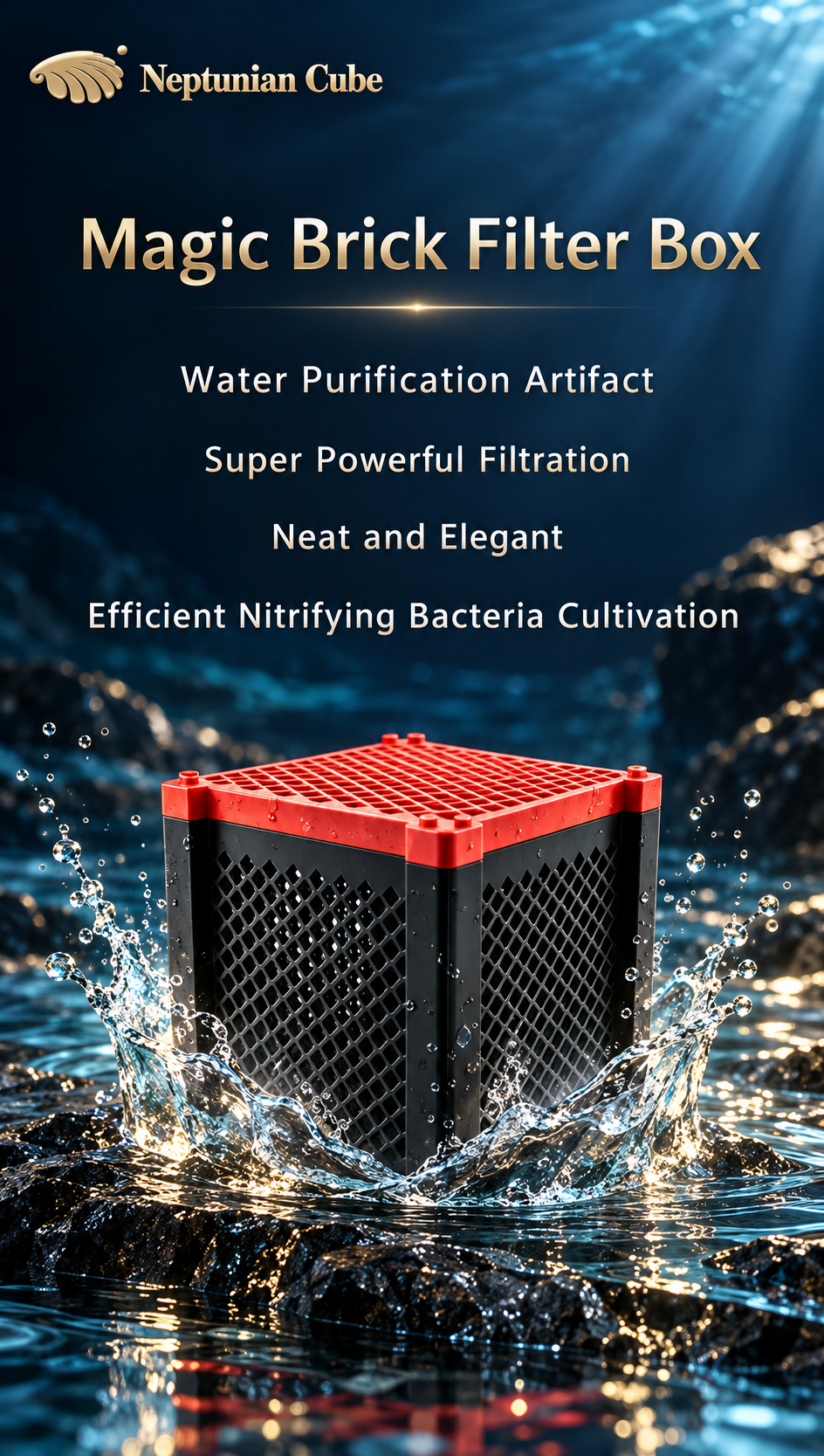 Neptunian Cube Filter Box Inclusief Filtermedia
