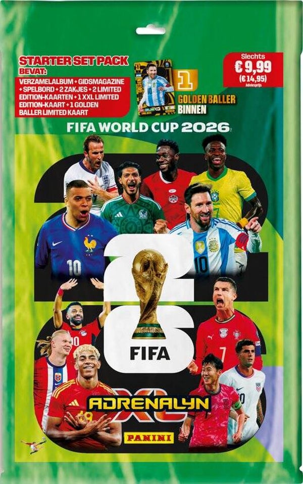 Panini Adrenalyn XL FIFA World Cup 2026 Starter Pack – Limited Cards + Golden Baller