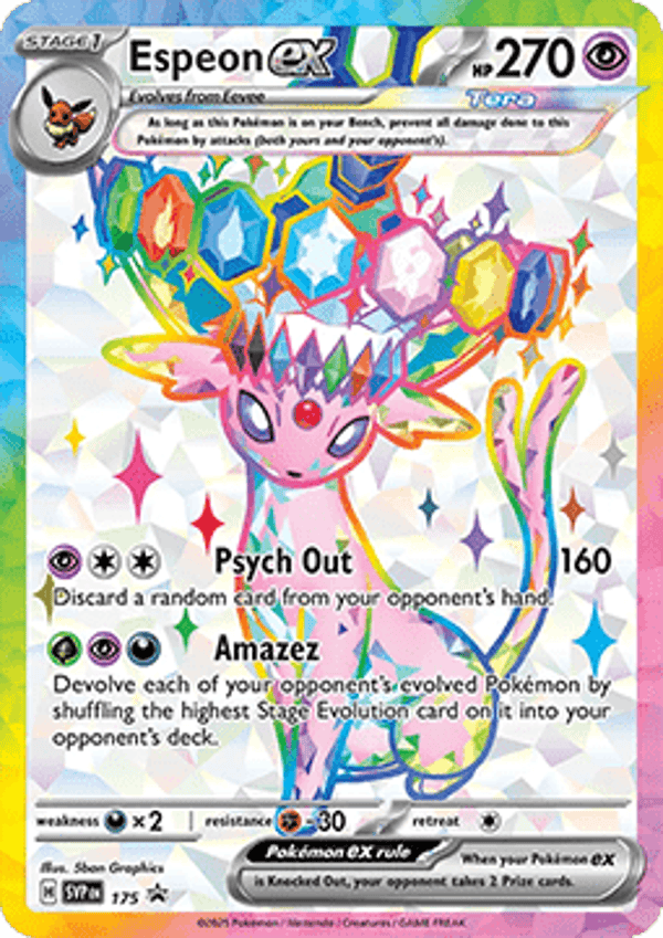 Espeon ex SVP 175 Holo Promo Card – Near Mint Full Art Holo