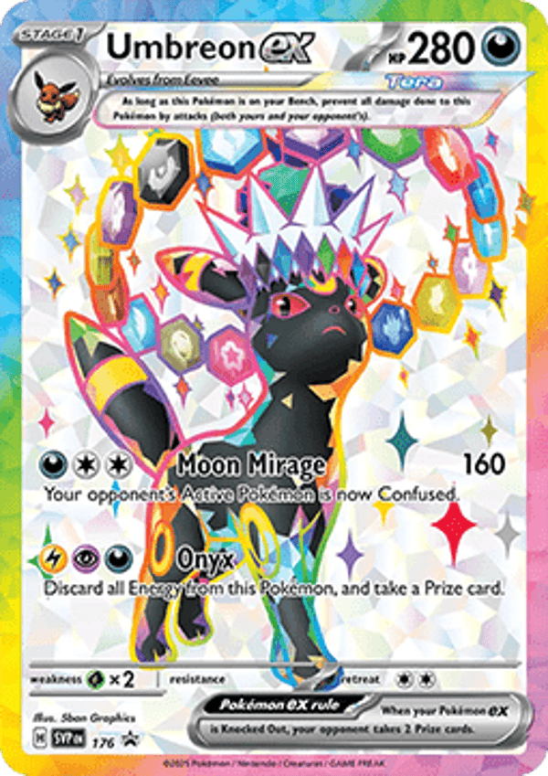 Umbreon ex SVP 176 Full Art Holo Promo Pokémon Card NM