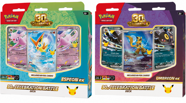 Pokémon TCG 30th Celebration Battle Deck – Umbreon ex / Espeon ex – 60 Foil Cards